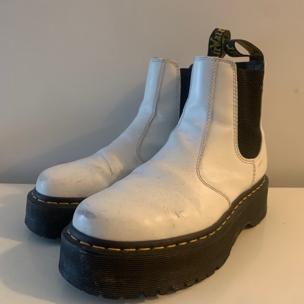 White Doc Marten Platform Boots